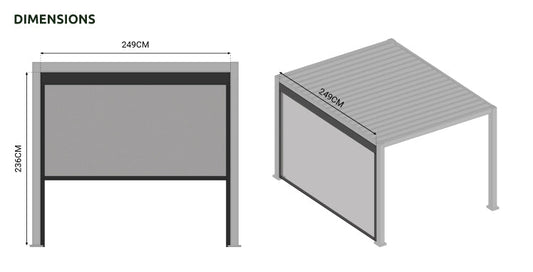 Titan Pergola Pull Down Privacy Screen | Multiple Sizes | Grey & Pebble