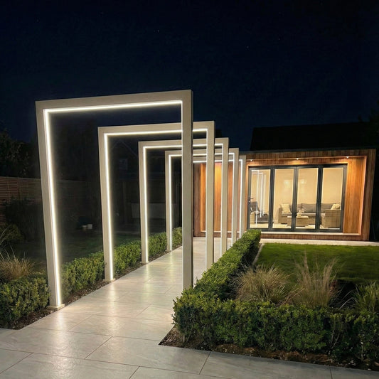 Titan Pergola Arch RGBW LED | 125cm & 155cm | Grey & Pebble | With or Without Power Pack