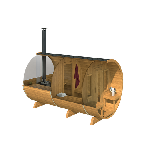 Barrel Sauna 400 Deluxe — side view