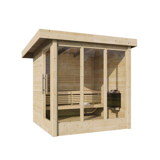 Multiroom Log Sauna Anita — angle view
