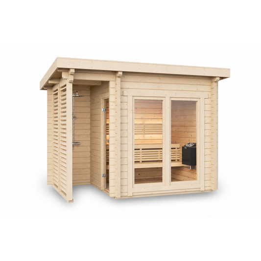 Spa Log Sauna Island — angle view
