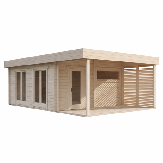 Multiroom Log Sauna Magnus XL — angle view