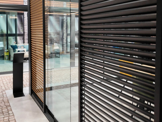 Mixing Glass Sliding Doors and Louvred Sliding Panels on One Rail