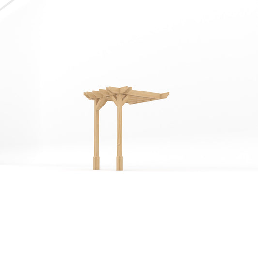 Veranda | Timber Double Premium Veranda | Wall Mounted Garden Structure | Heavyweight Section Timber | Light Green | 1.8m Depth x 1.8m Length