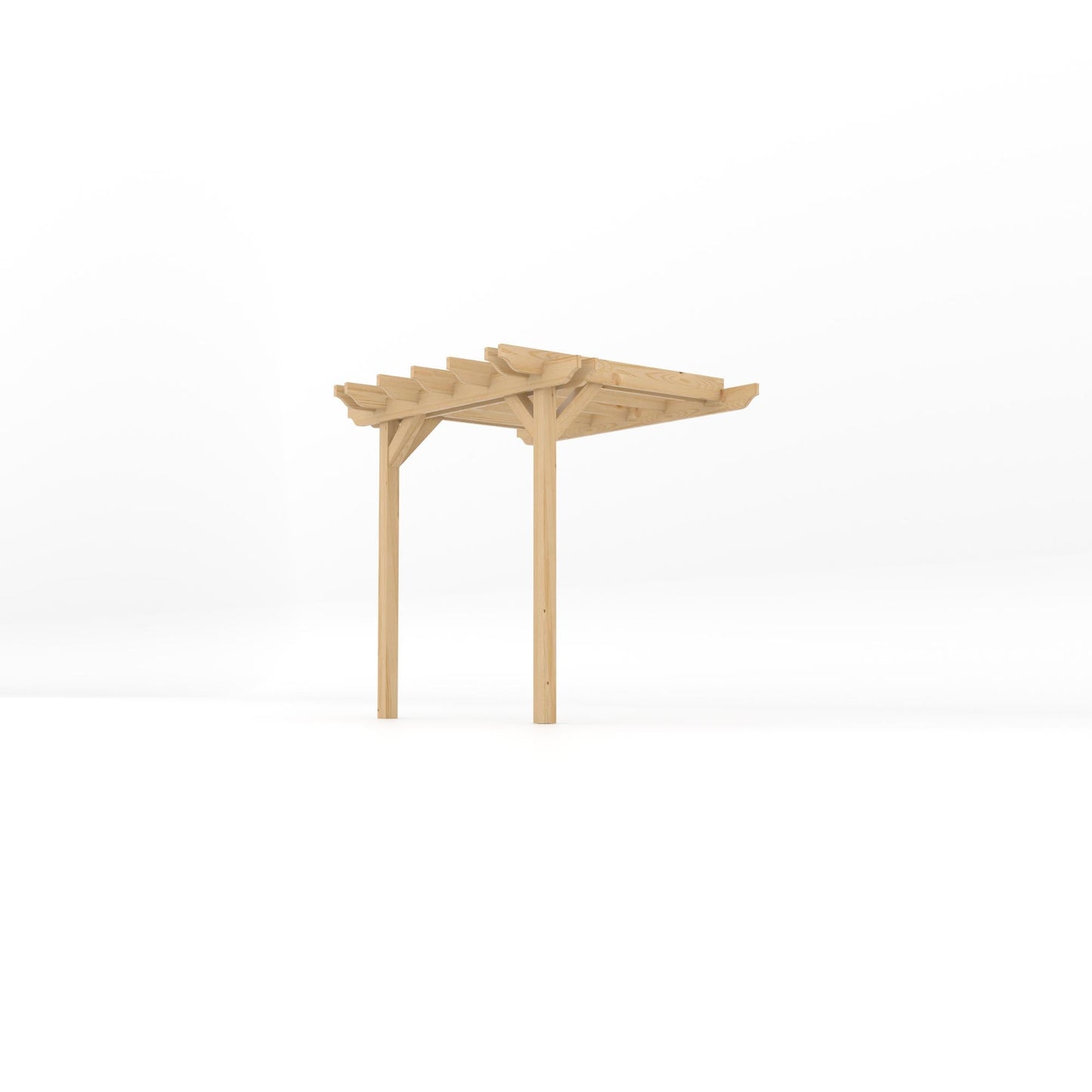 Wall Mounted Double Garden Pergola - Light Green - 1.8m Depth x 2.4m Length