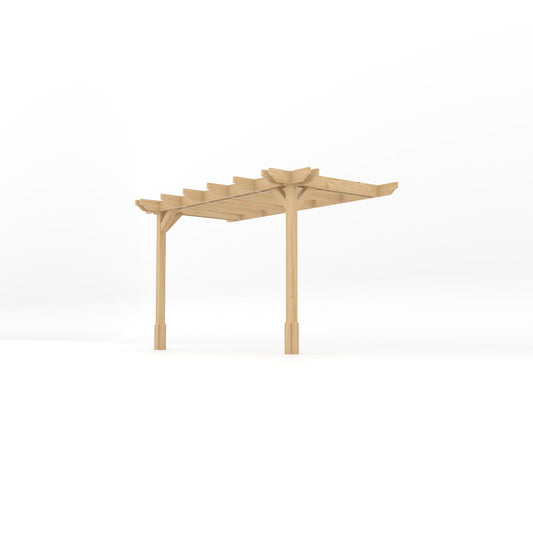 Veranda | Timber Double Premium Veranda | Wall Mounted Garden Structure | Heavyweight Section Timber | Light Green | 1.8m Depth x 3.6m Length