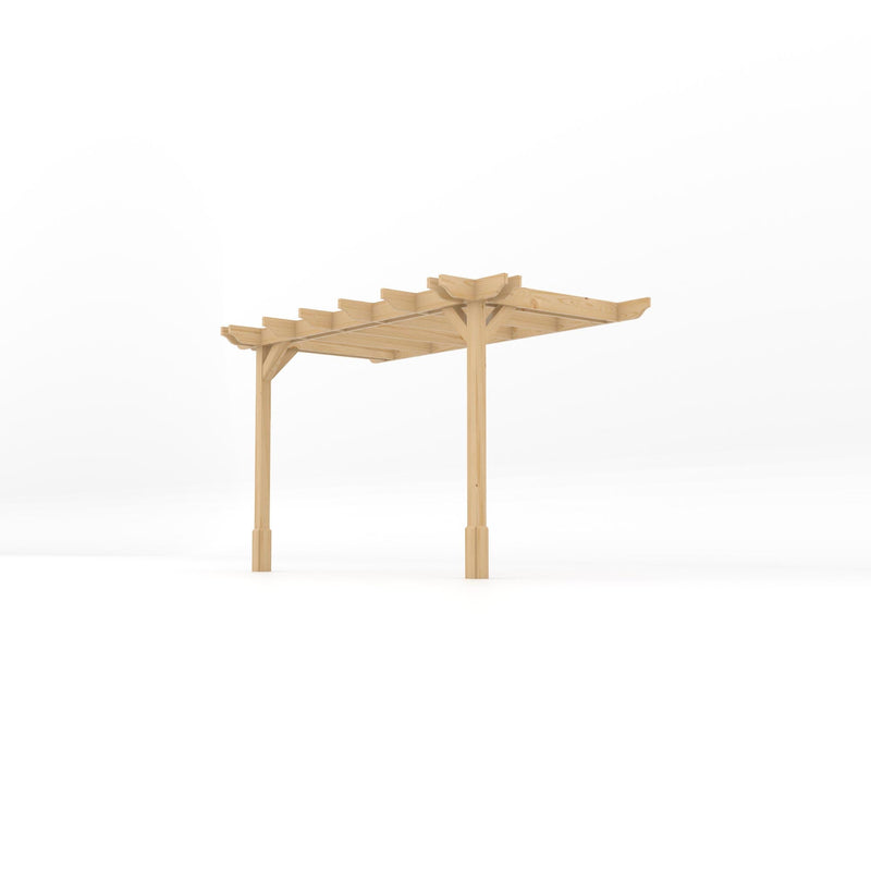 Wall Mounted Double Premium Pergola - Light Green - 1.8m Depth x 3.6m Length