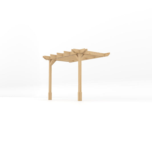 Veranda | Timber Double Premium Veranda | Wall Mounted Garden Structure | Heavyweight Section Timber | Light Green | 1.8m Depth x 3m Length