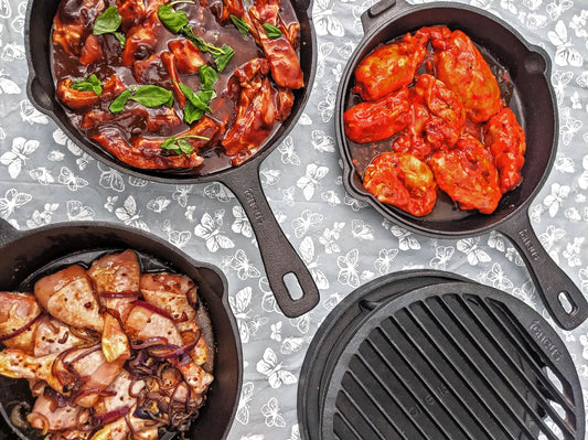 igneus 3 part cast iron pan set product exterior view