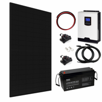 1kW complete off-grid solar power system with 430W Sharp panel, hybrid inverter and lithium battery