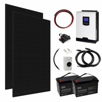2kW complete off-grid solar power system with 430W Sharp panels, hybrid inverter and lithium batteries