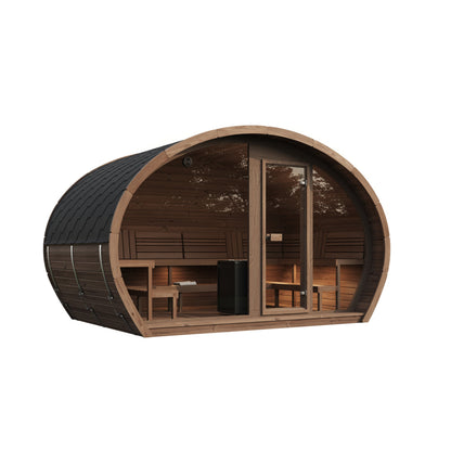 Wanaka 400 Deluxe Thermowood with Glass Front 10 Person Outdoor Sauna product exterior view