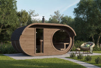 agnes 240 pro 6 person outdoor sauna changing room product exterior view — view 2