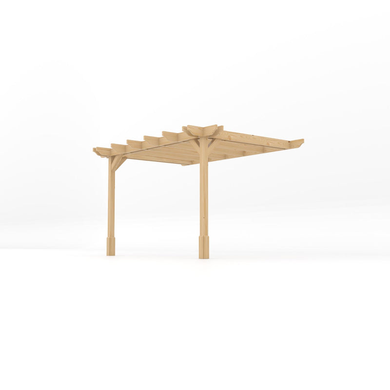 Wall Mounted Double Premium Pergola - Light Green - 2.4m Depth x 3.6m Length