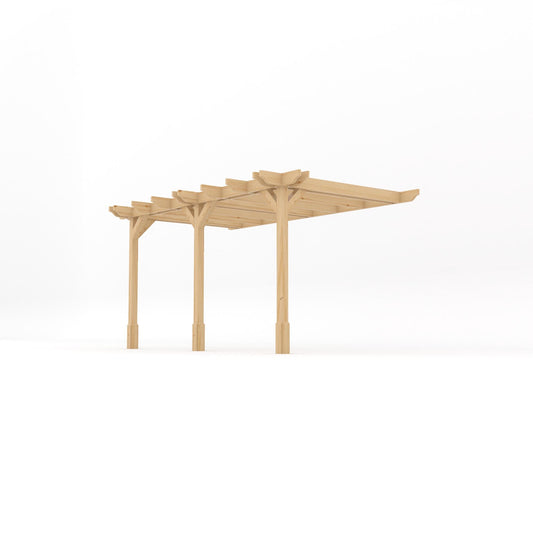 Veranda | Timber Double Premium Veranda | Wall Mounted Garden Structure | Heavyweight Section Timber | Light Green | 1.8m Depth x 4.2m Length