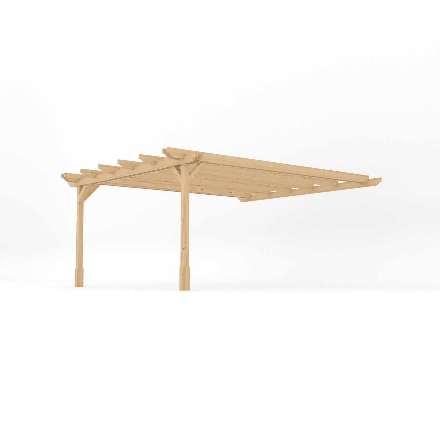 Wall Mounted Double Garden Pergola - Light Green - 4.2m Depth x 4.2m Length