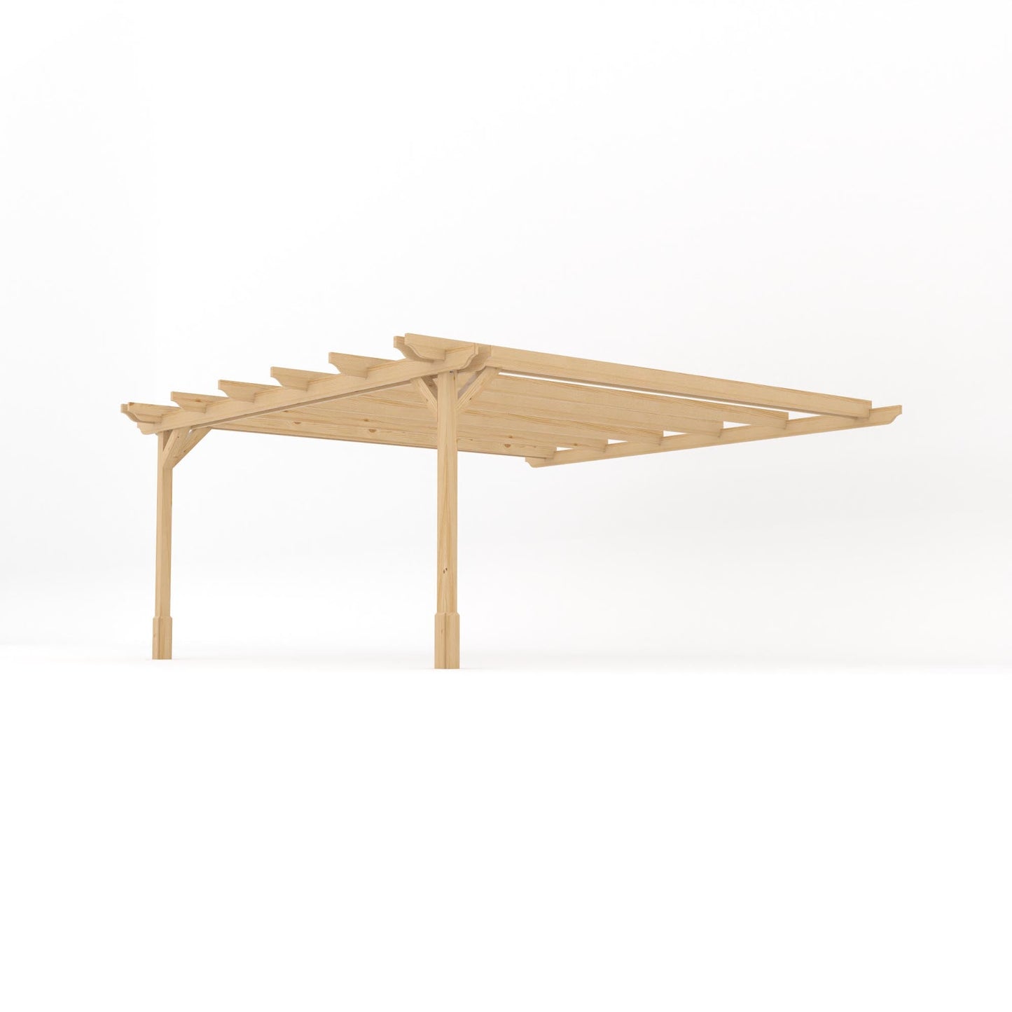 Wall Mounted Double Garden Pergola - Light Green - 4.8m Depth x 4.8m Length