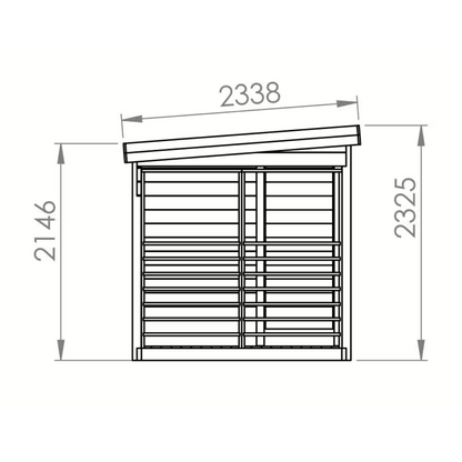Fraser 210 Deluxe 2-4 Person Outdoor Sauna with Terrace