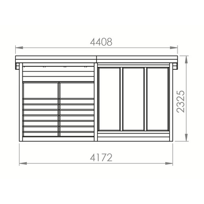 Fraser 210 Deluxe 2-4 Person Outdoor Sauna with Terrace