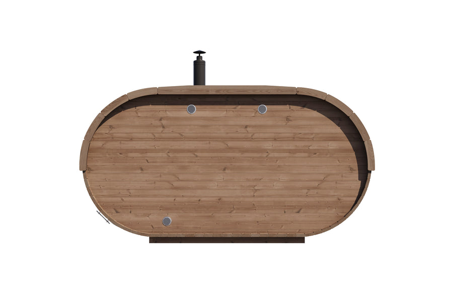 agnes 240 pro 6 person outdoor sauna changing room cutaway render