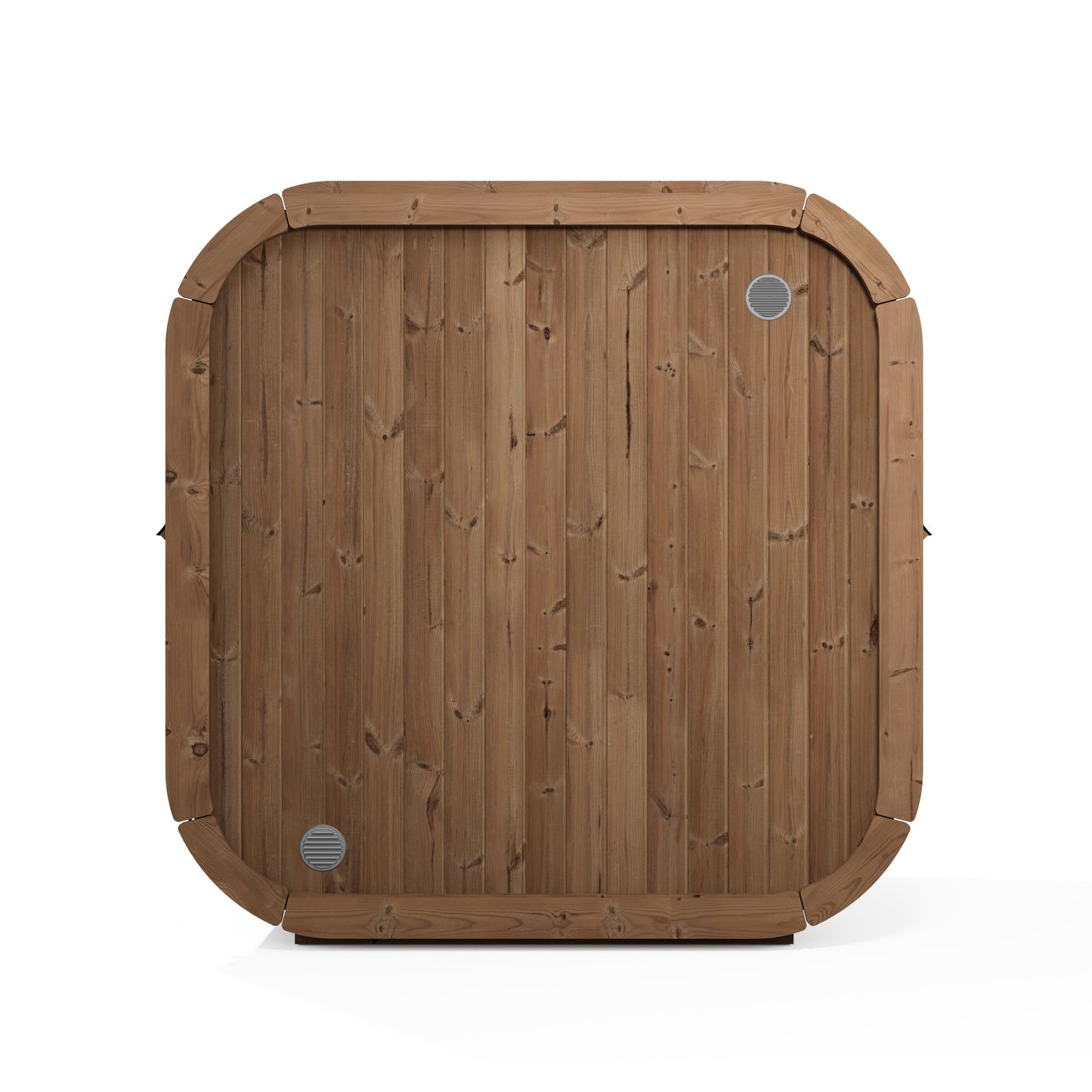 beacon 160 plus deluxe thermowood with glass front 4 person outdoor cube sauna product exterior view — view 8