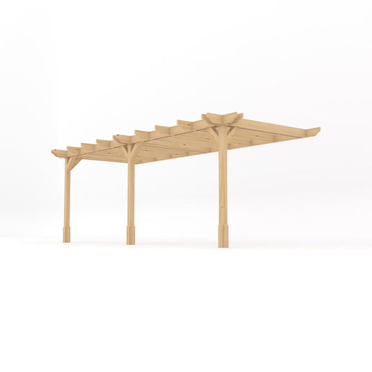 Veranda | Timber Double Premium Veranda | Wall Mounted Garden Structure | Heavyweight Section Timber | Light Green | 1.8m Depth x 6m Length
