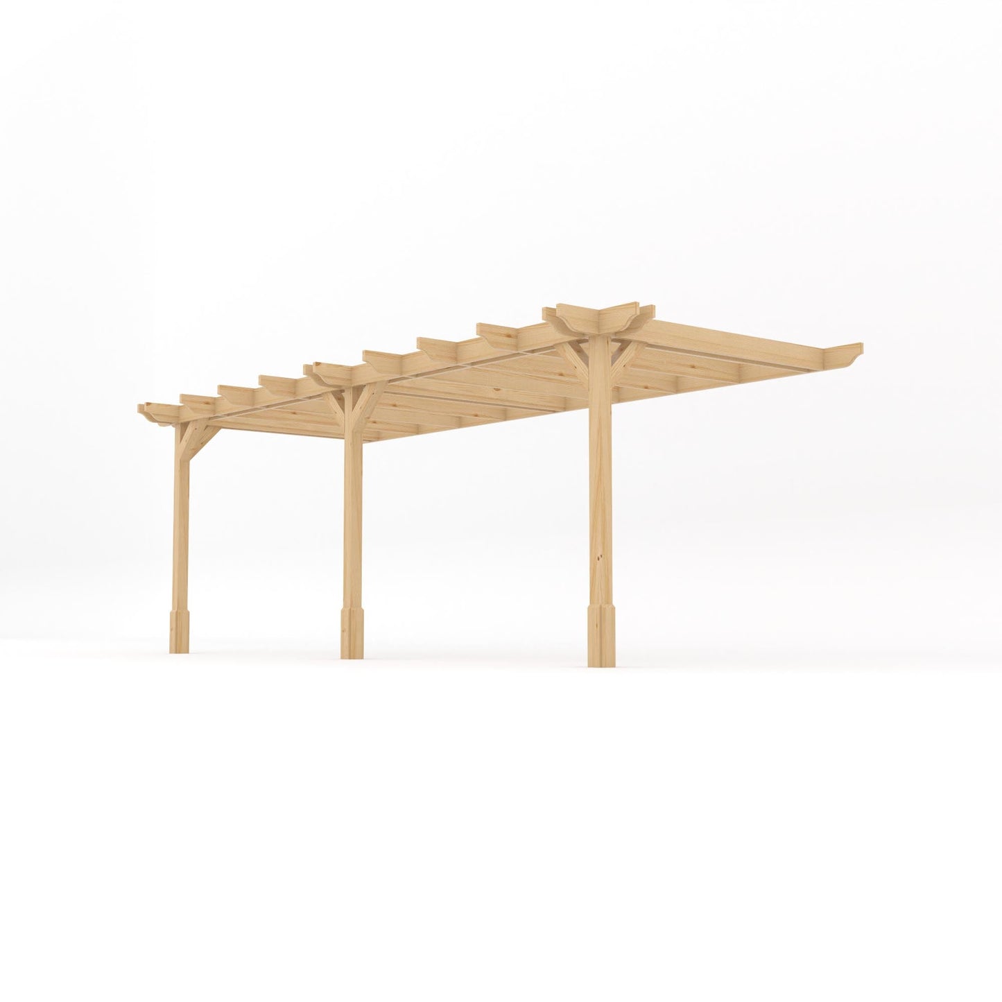 Wall Mounted Double Premium Pergola - Light Green - 2.4m Depth x 6m Length