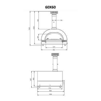 clementi gold wood fired pizza oven product exterior view — view 2