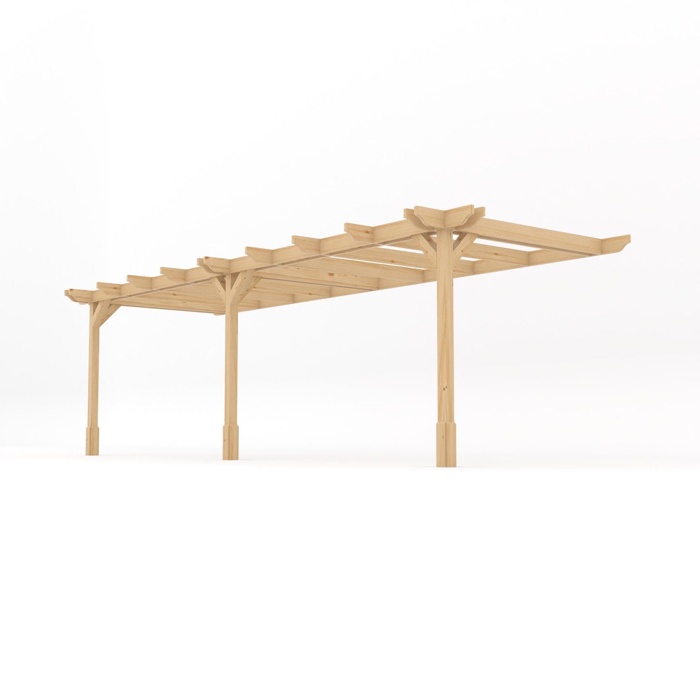 Wall Mounted Double Premium Pergola - Light Green - 4.2m Depth x 7.2m Length
