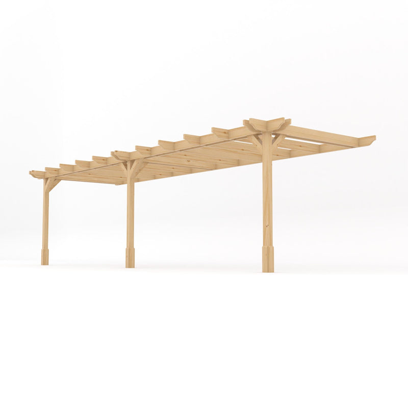 Wall Mounted Double Premium Pergola - Light Green - 1.8m Depth x 7.8m Length