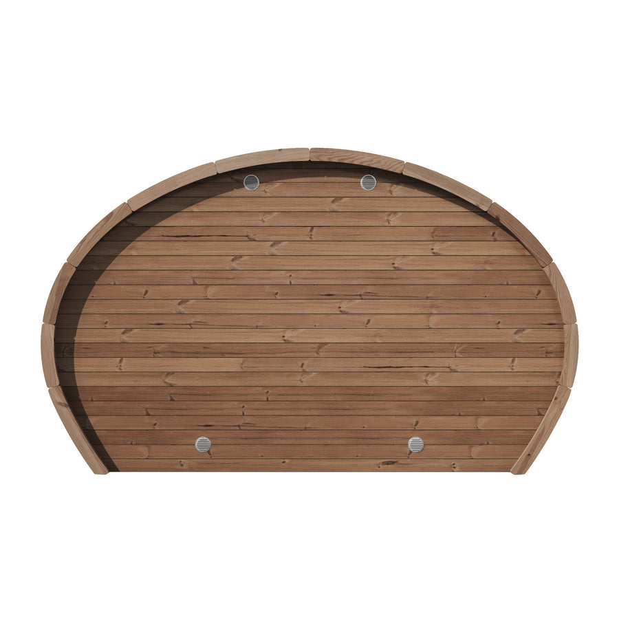 wanaka 400 deluxe thermowood with glass front 10 person outdoor sauna product exterior view — view 3