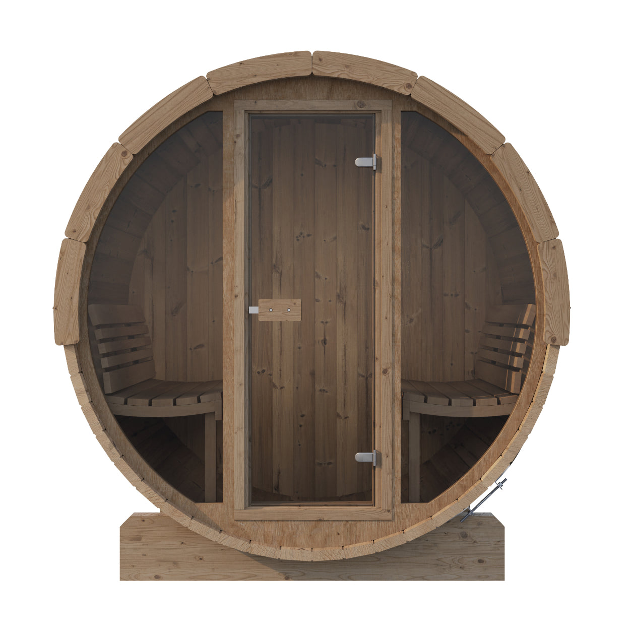 Full Front Glass Wall with Glass Door — Barrel — Laminated Glass