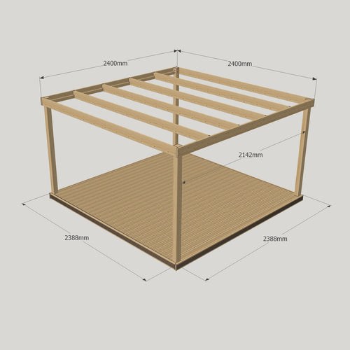 Freestanding Box Pergola with Decking Kit | Timber | Multiple Sizes