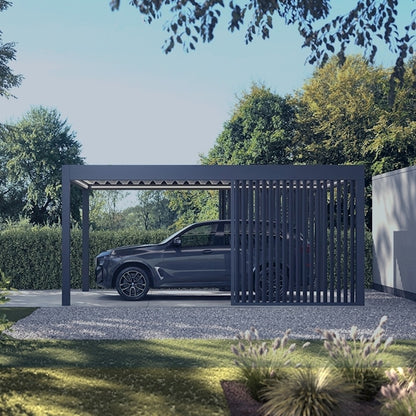 Deponti Pinela Delight carport in anthracite freestanding on a contemporary driveway