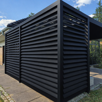 Rotatable aluminium louvre side panel in white, slats fully open for maximum airflow