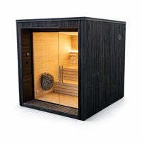 dune 250 deluxe 2 4 person outdoor prebuilt cube sauna product exterior view — view 2