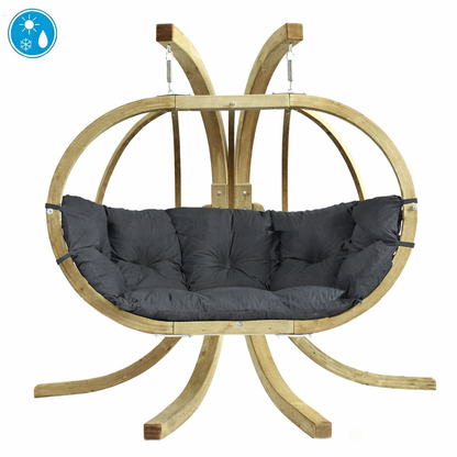 Globo Royal Double Hanging Egg Chair Set product exterior view