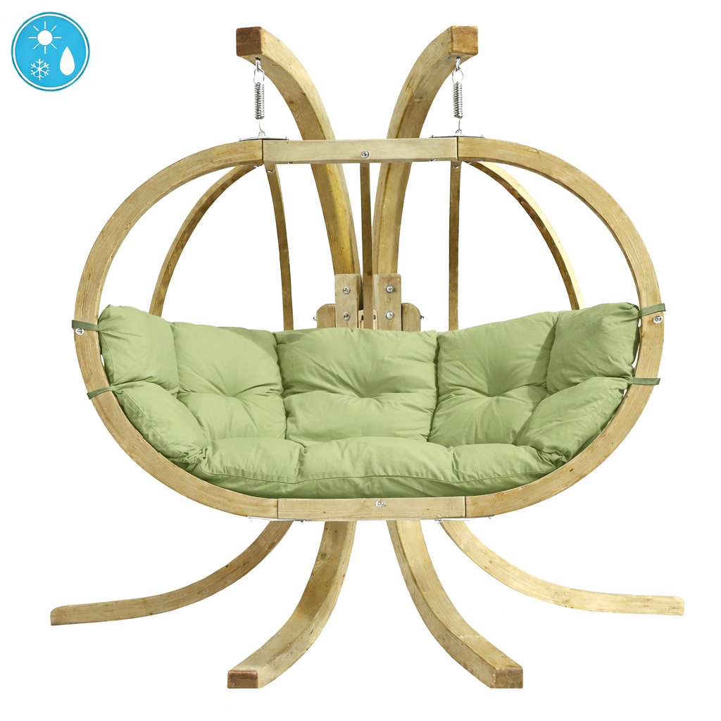 globo royal double hanging egg chair set product exterior view — view 14