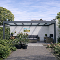 The Trebbiano veranda in anthracite interior view showing 8.8mm safety glass overhead