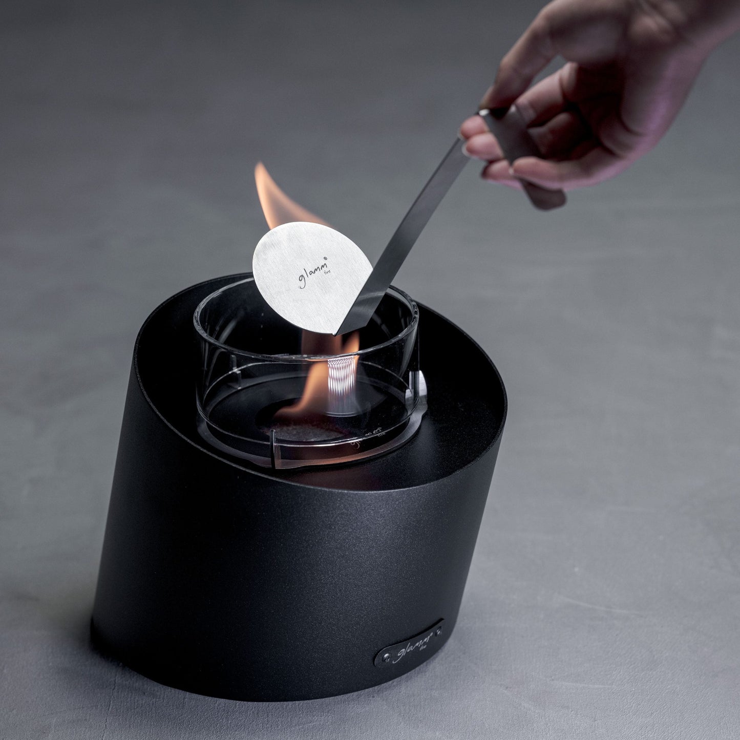 glammfire contour tabletop fire product exterior view — view 2