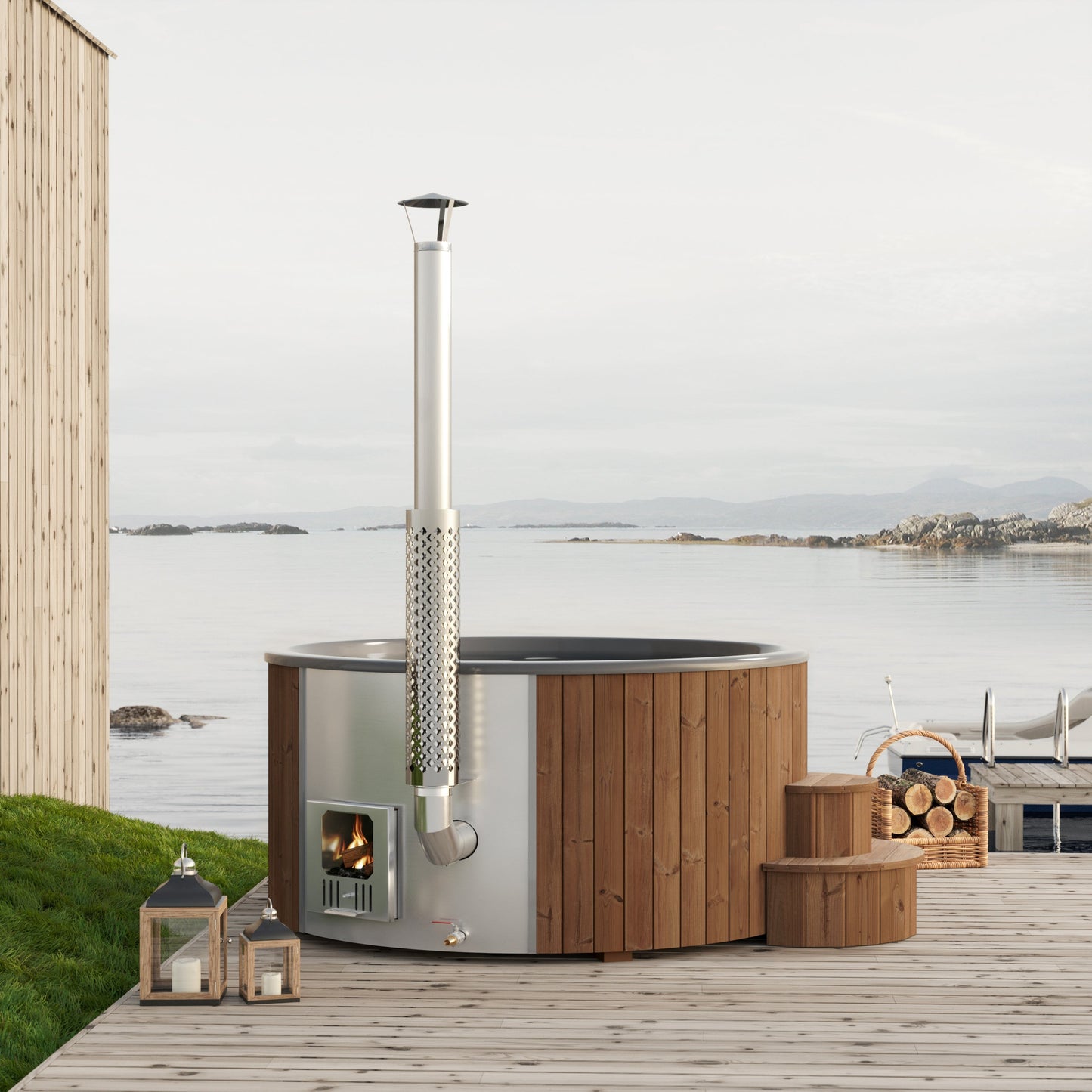Broome 220 XL Deluxe 7-8 Person Wood Fired Hot Tub