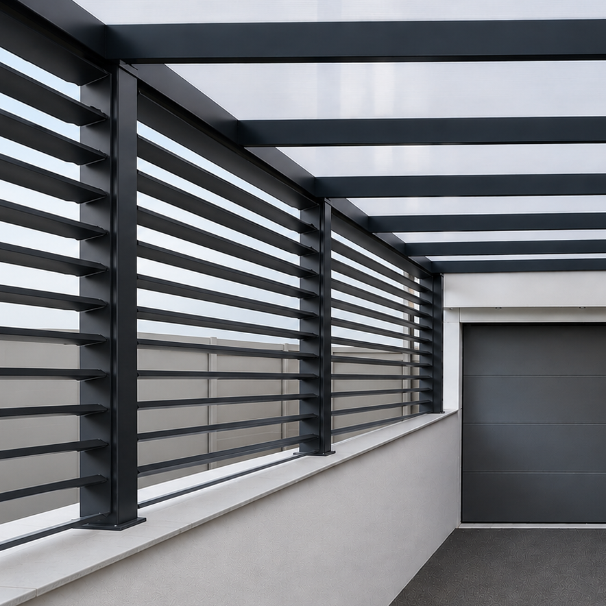 Louvred Side Panel | Deponti | Fixed or Rotatable | Adjustable Privacy & Solar Control | Aluminium Veranda Pergola Side Element