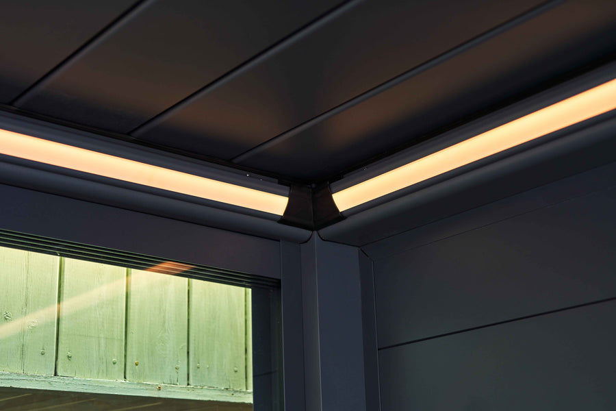Motorised Louvred Pergola | Deponti Pinela | Somfy Remote Control | Stepless Louvre Rotation Up To 120° | Precise Light & Airflow Control