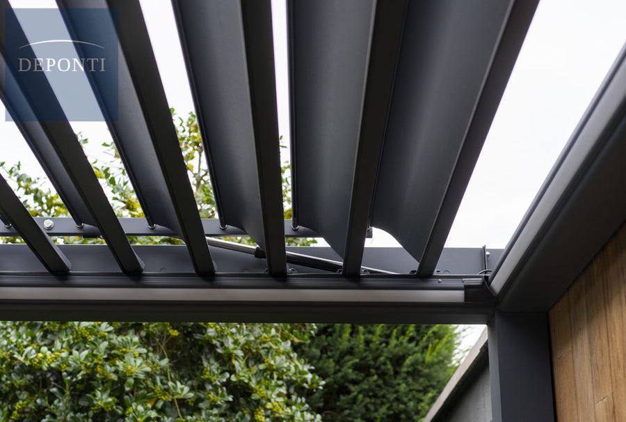 Motorised Louvred Pergola | Deponti Pinela | Somfy Remote Control | Stepless Louvre Rotation Up To 120° | Precise Light & Airflow Control