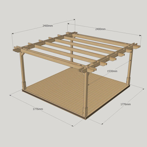 Freestanding Double Premium Pergola with Decking Kit | Timber | Multiple Sizes