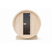 Barrel Sauna Ergo 180 — Spruce Garden Sauna with Room to Recline, 1.8m — spruce — front view 2