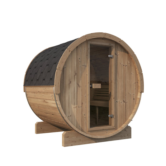Barrel Sauna Ergo 180 — angle view 2