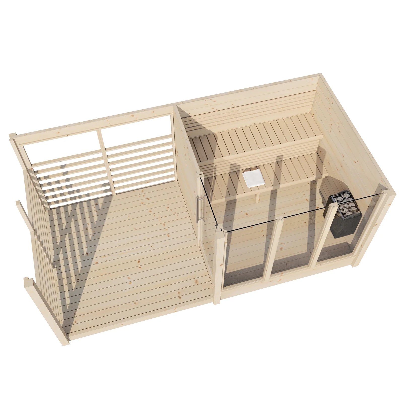 Fraser 210 Deluxe 2-4 Person Outdoor Sauna with Terrace