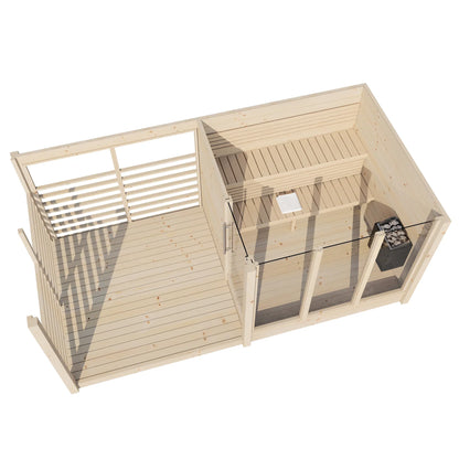 Fraser 210 Deluxe 2-4 Person Outdoor Sauna with Terrace