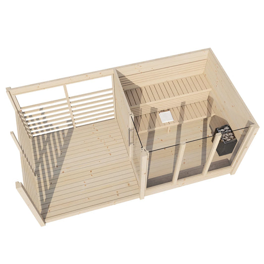 Fraser 210 Deluxe 2-4 Person Outdoor Sauna with Terrace